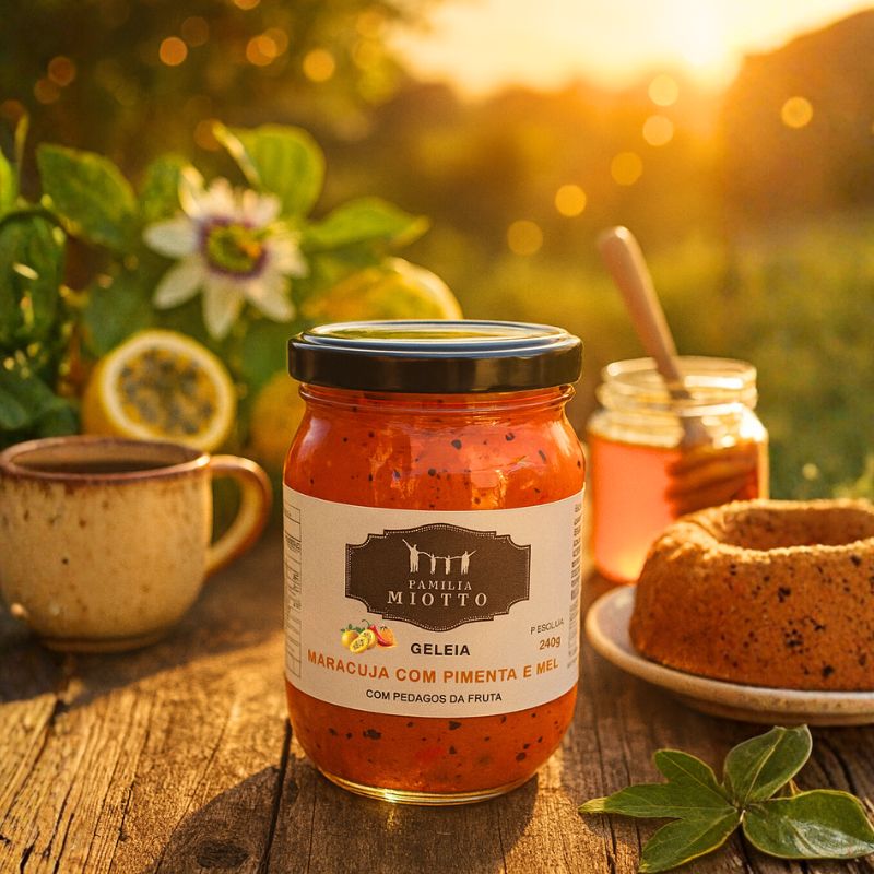 Geleia de Maracujá com Pimenta e Mel — Família Miotto